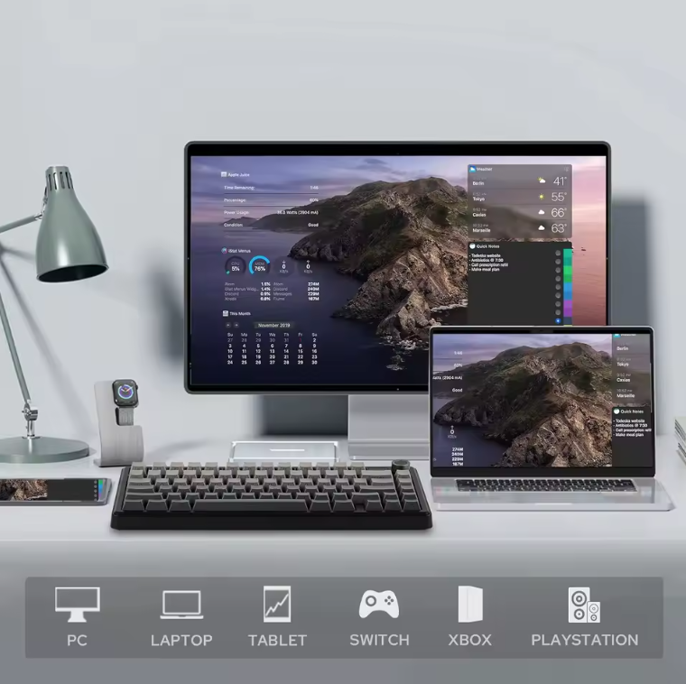 Aula F75 MAX wireless mechanical keyboard with hot-swappable switches and PBT keycaps