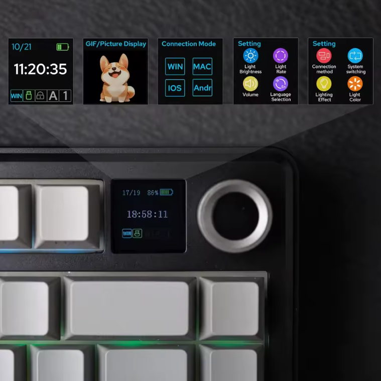 Aula F75 MAX wireless mechanical keyboard with hot-swappable switches and PBT keycaps