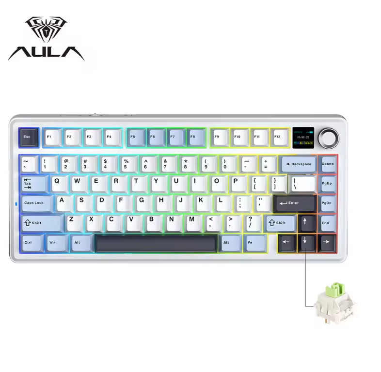 Aula F75 MAX wireless mechanical keyboard with hot-swappable switches and PBT keycaps