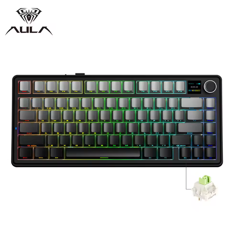 Aula F75 MAX wireless mechanical keyboard with hot-swappable switches and PBT keycaps