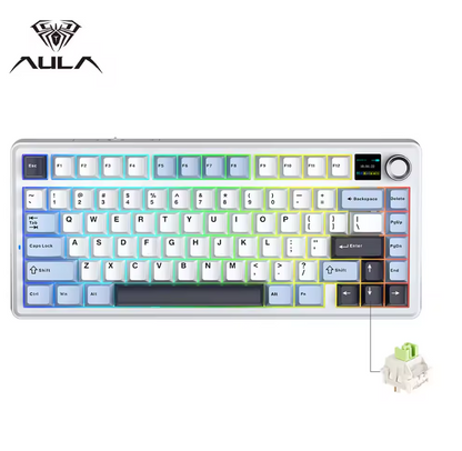 Aula F75 MAX wireless mechanical keyboard with hot-swappable switches and PBT keycaps